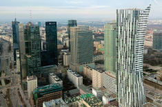 Blick aus dem Varso-Tower auf die Skyline Warschaus. Foto: J. Böhlmann